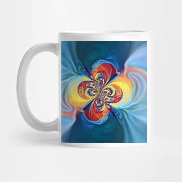 primary colours turquoise blue yellow and red twisting cyclone style design by mister-john